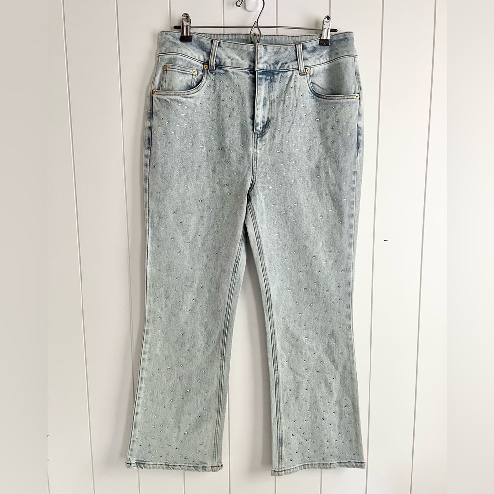 Generation Love Janet Crystal Denim Jeans  pants Women size 31 Light Blue NWT